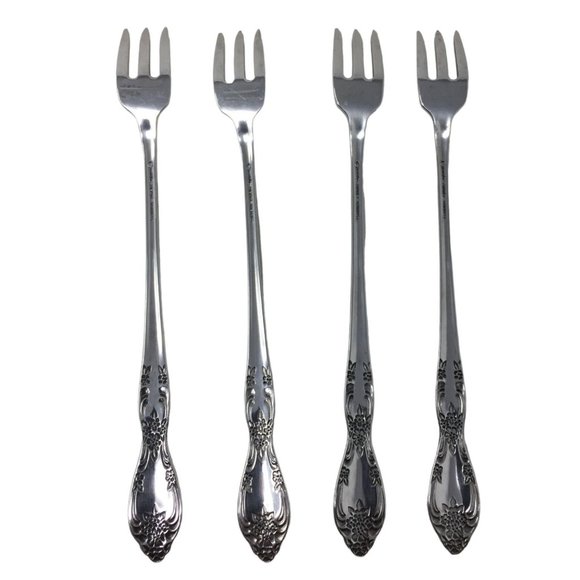 Oneida Stainless Cocktail Forks Set of 4 - Picture 3 of 7